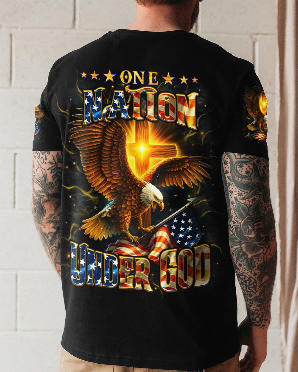 One Nation Under God Warrior Men's All Over Print Shirt - Yhhn1106252