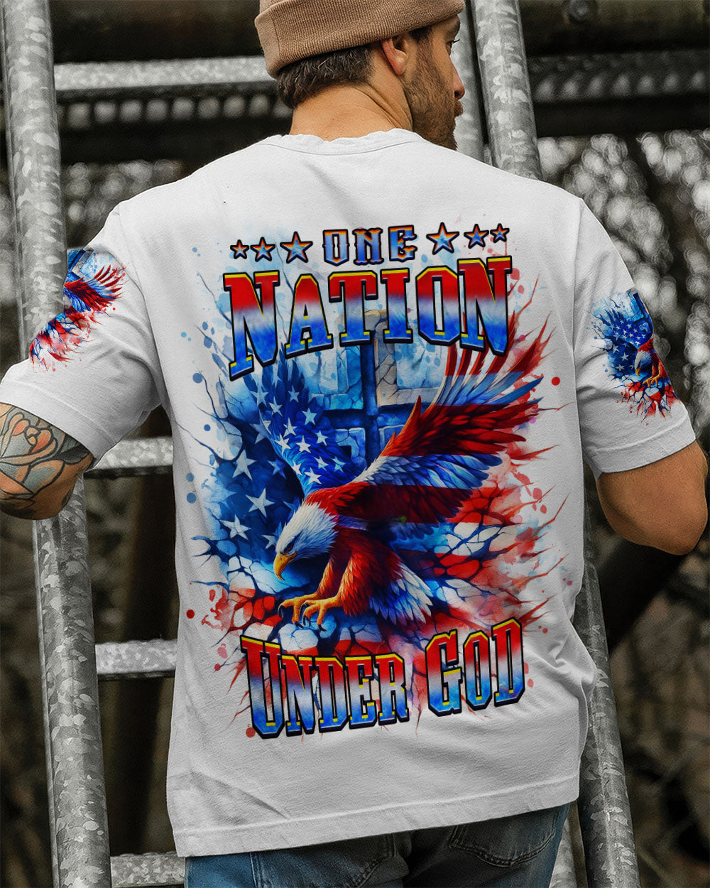 One Nation Under God Warrior Men's All Over Print Shirt - Yhhn1206253