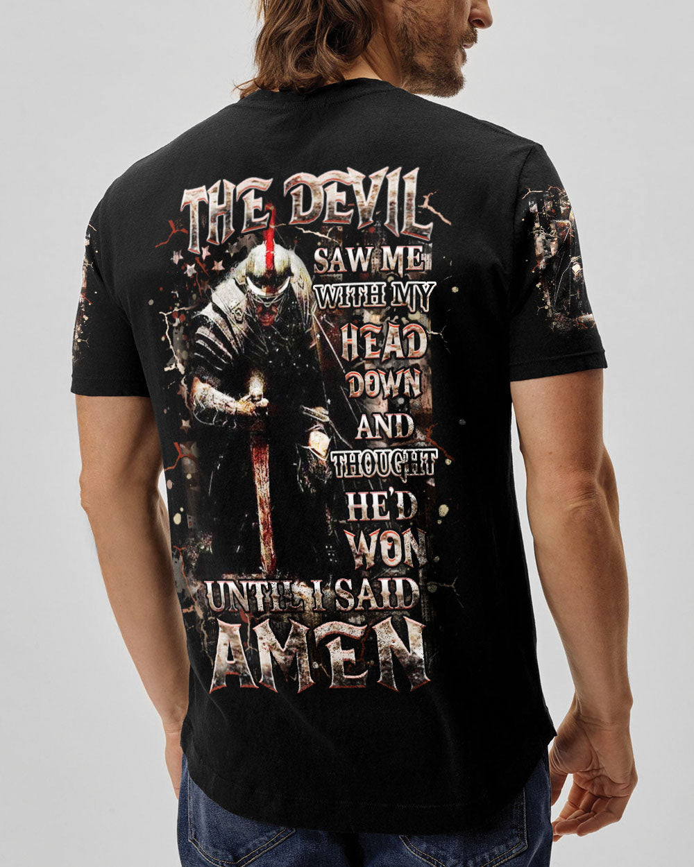 The Devil Saw Me With My Head Down Warrior Men's All Over Print Shirt - Yhhn1403253