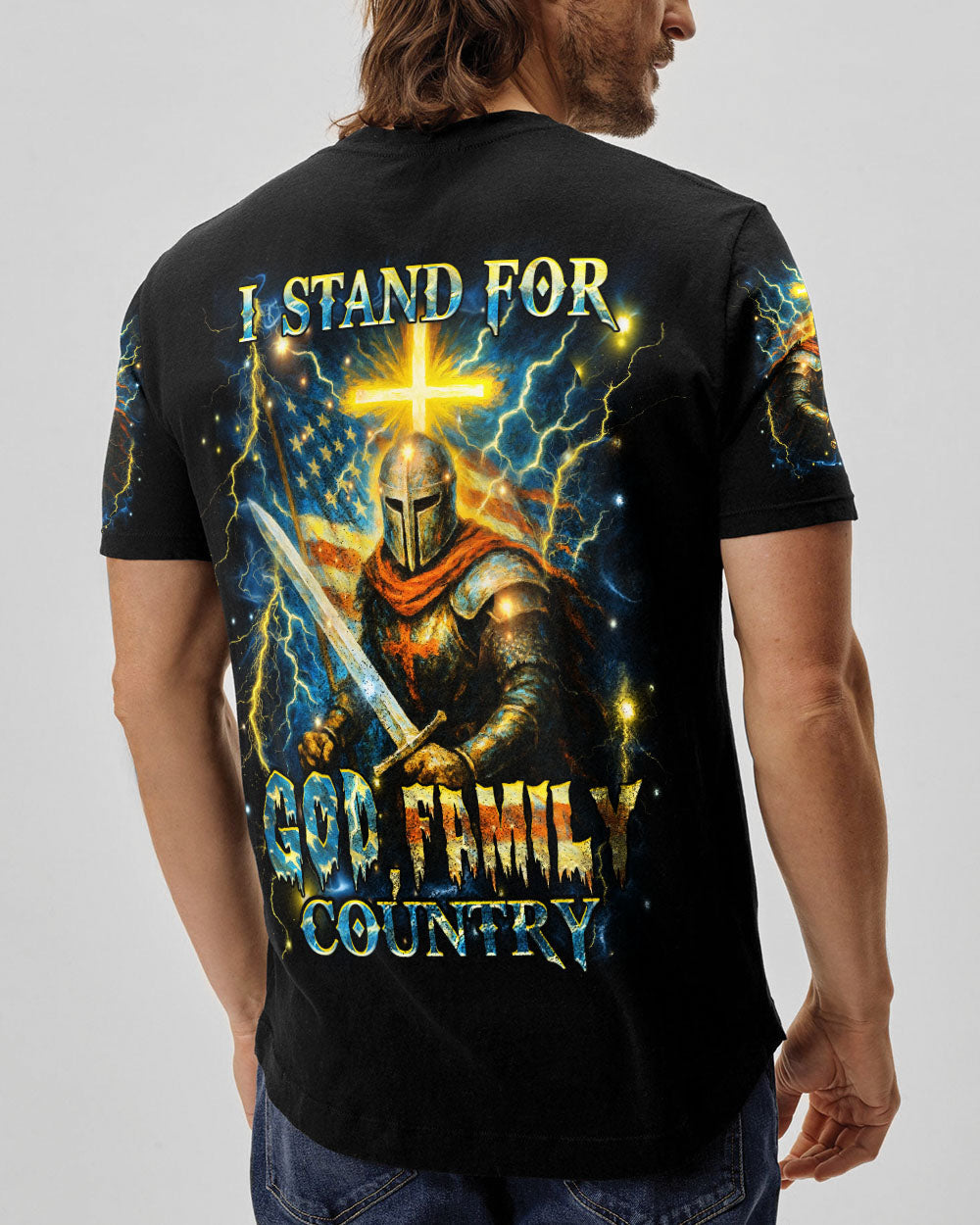 I Stand For God Family Country Men's All Over Print Shirt - Yhhn1704254