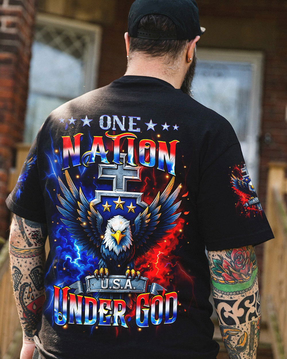 One Nation Under God Warrior Men's All Over Print Shirt - Yhhn2305251