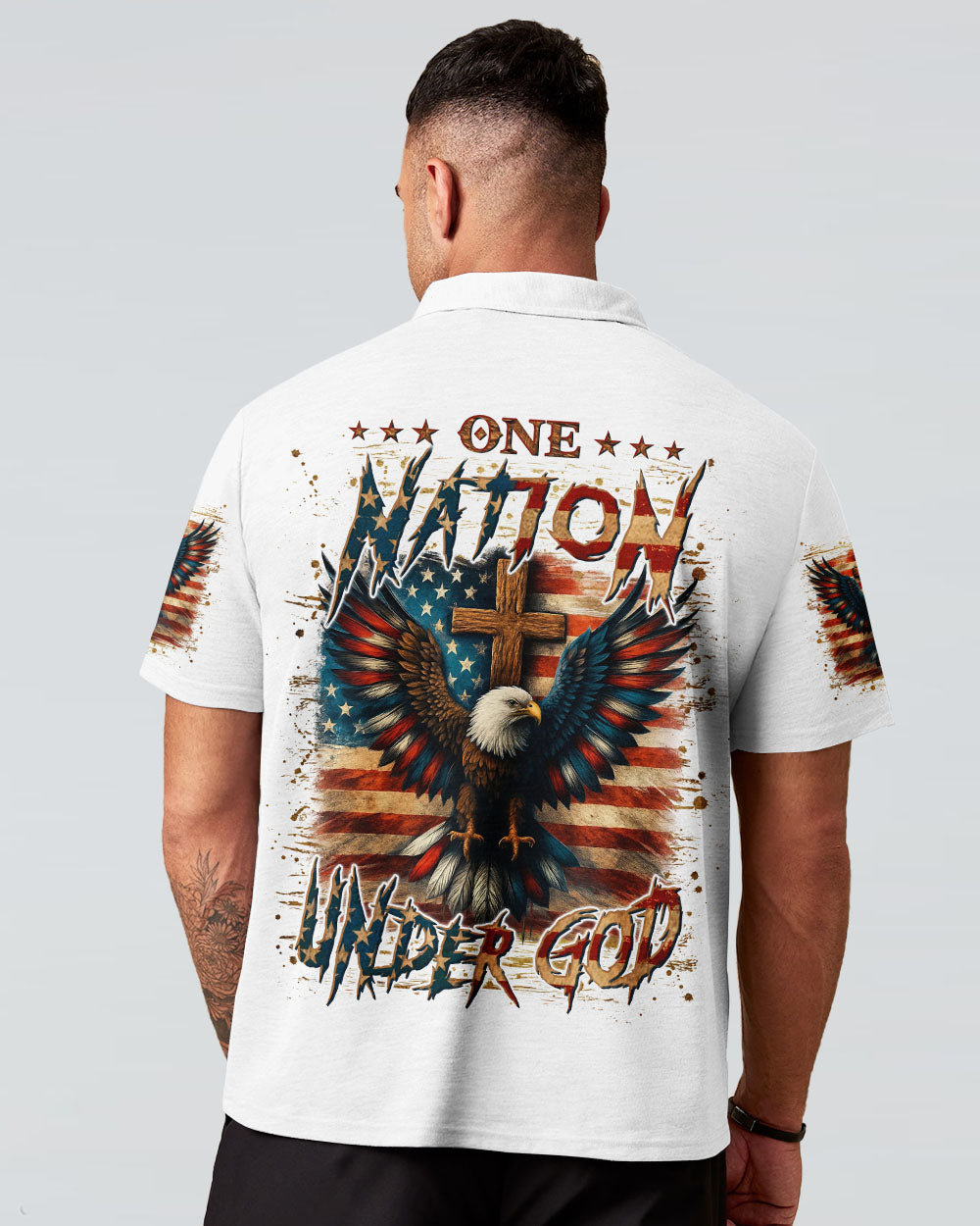 One Nation Under God Eagle Men's All Over Print Shirt - Yhln1106252