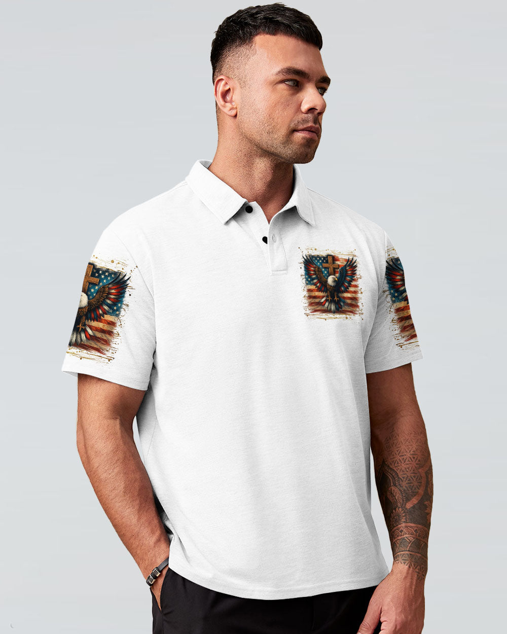One Nation Under God Eagle Men's All Over Print Shirt - Yhln1106252