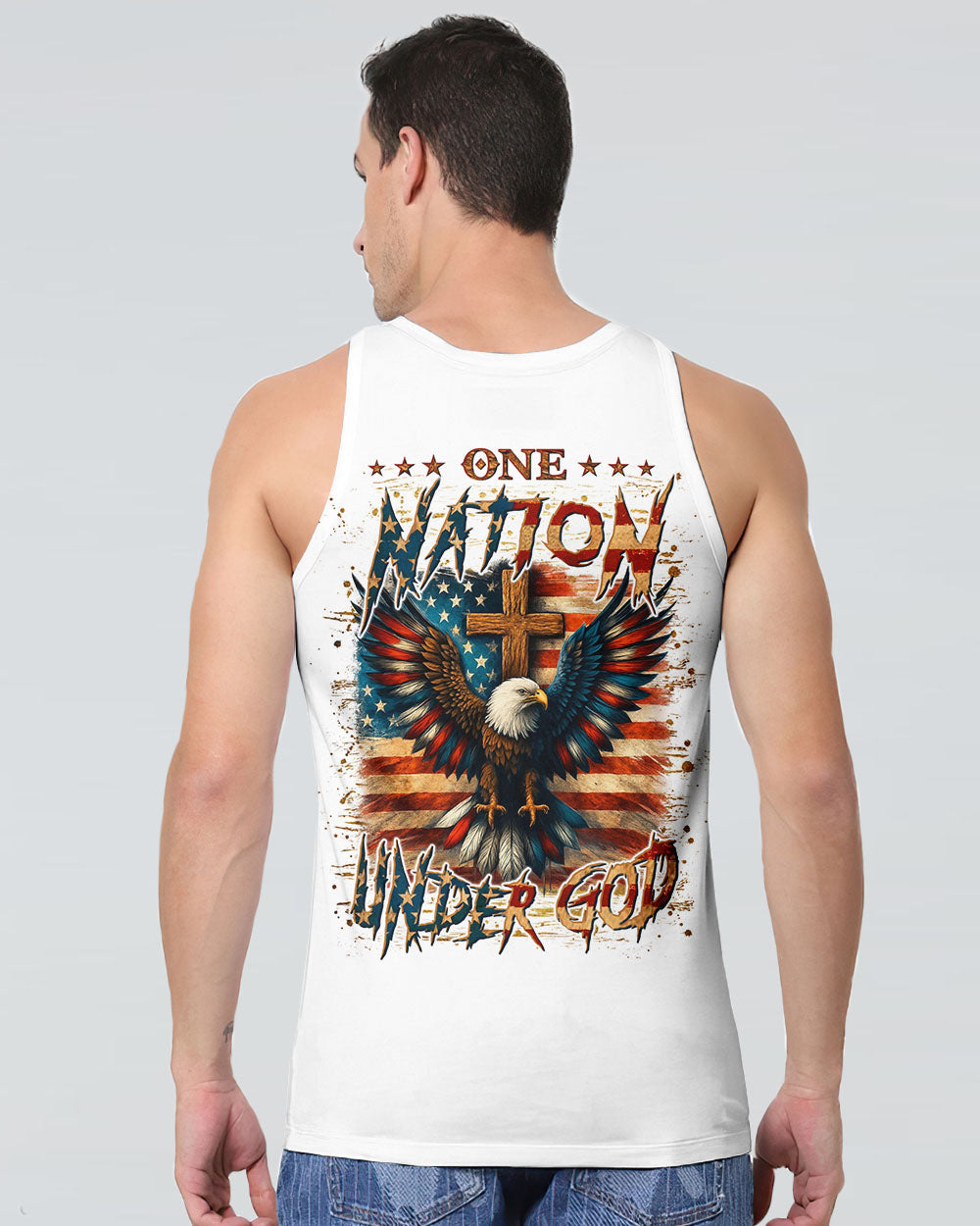 One Nation Under God Eagle Men's All Over Print Shirt - Yhln1106252