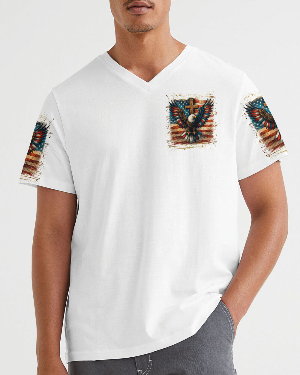 One Nation Under God Eagle Men's All Over Print Shirt - Yhln1106252