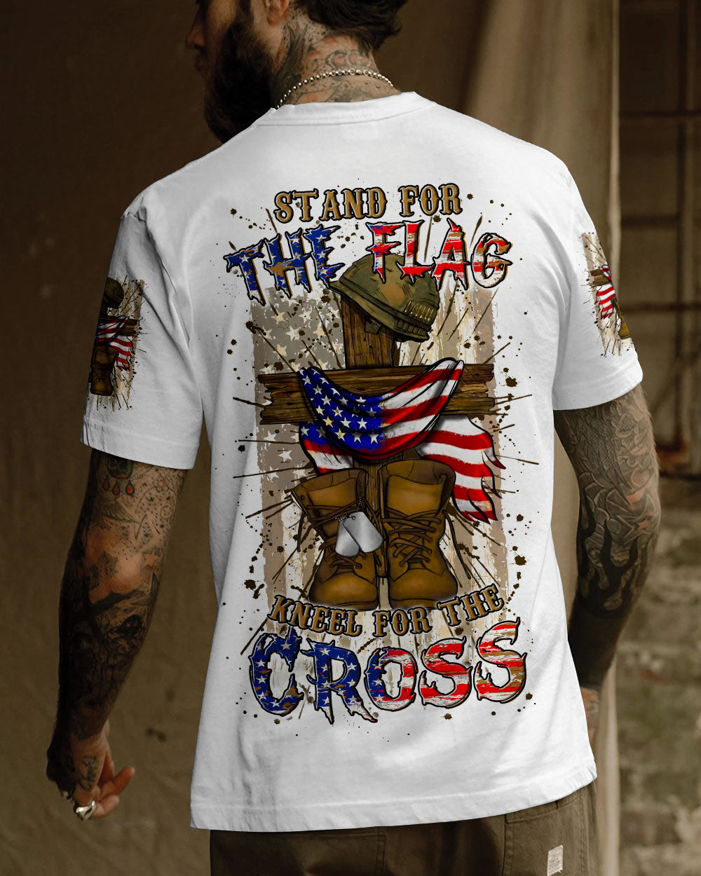 Stand For The Flag Kneel For The Cross Men's All Over Print Shirt - Yhln2305251