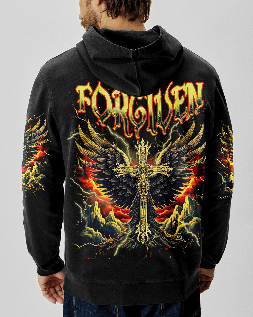 Forgiven Cross Wings Men's All Over Print Shirt  - Tlnz1703253