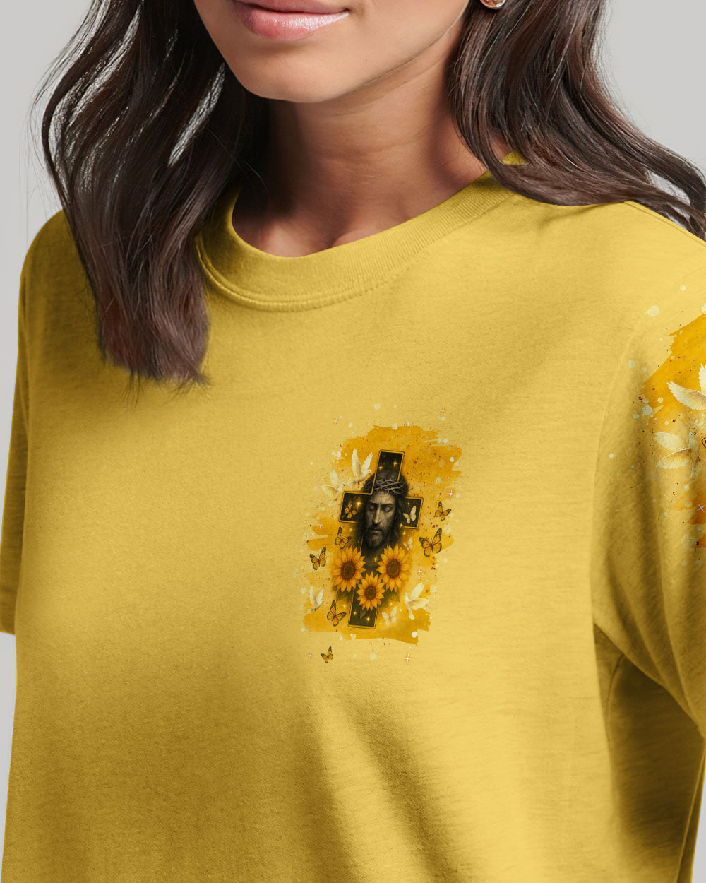 My God Turns My Darkness Into Light Sunflower Women's All Over Print Shirt - Tlnt0606252