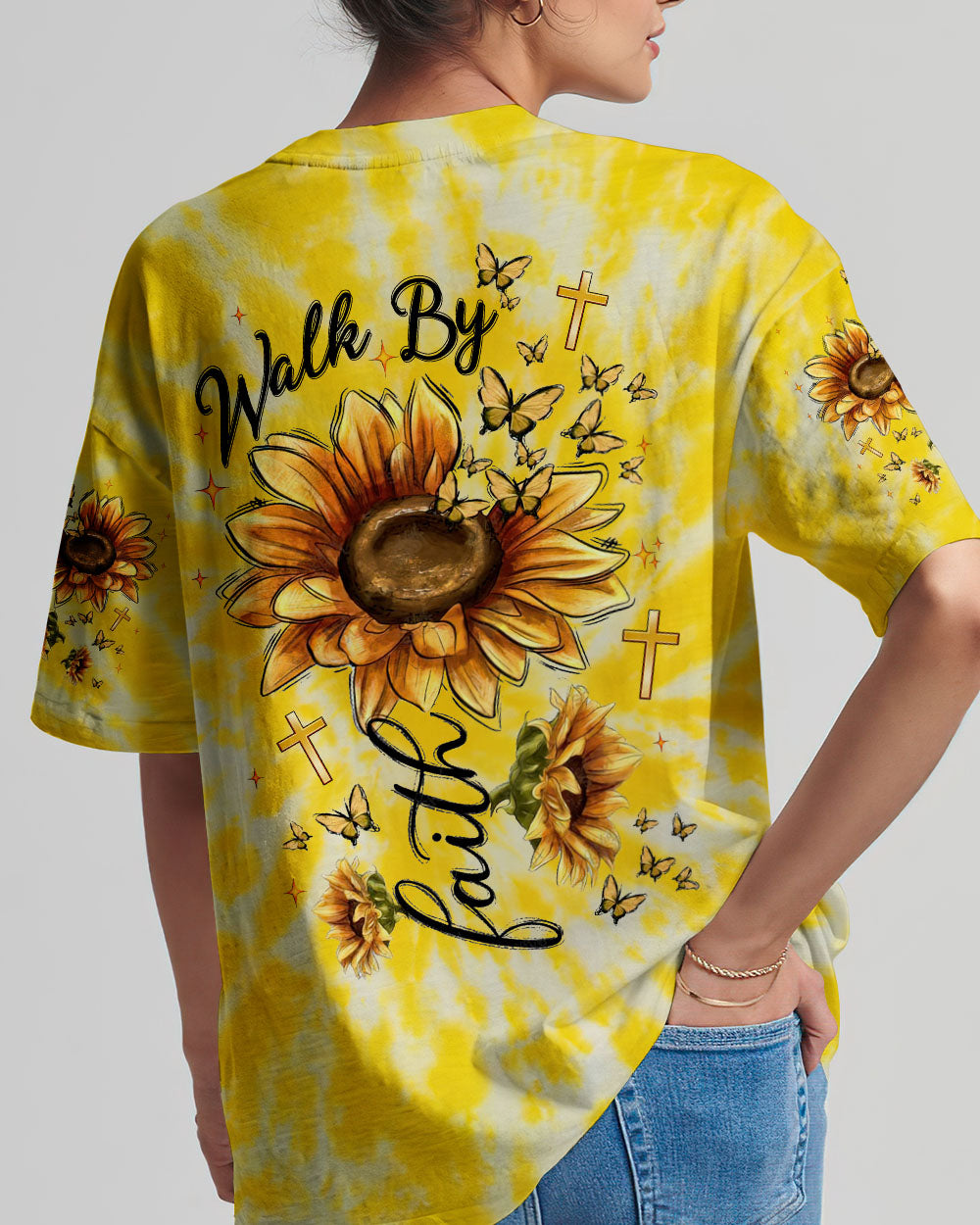 Walk By Faith Sunflower Women's All Over Print Shirt  - Tlnt0906252