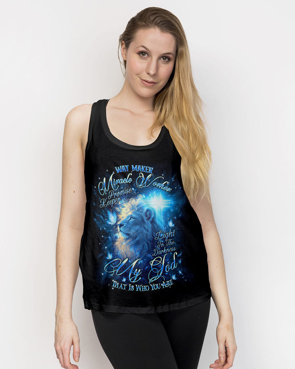 Way Maker Miracle Worker Cross Lion Women's All Over Print Shirt - Tlnt1006252