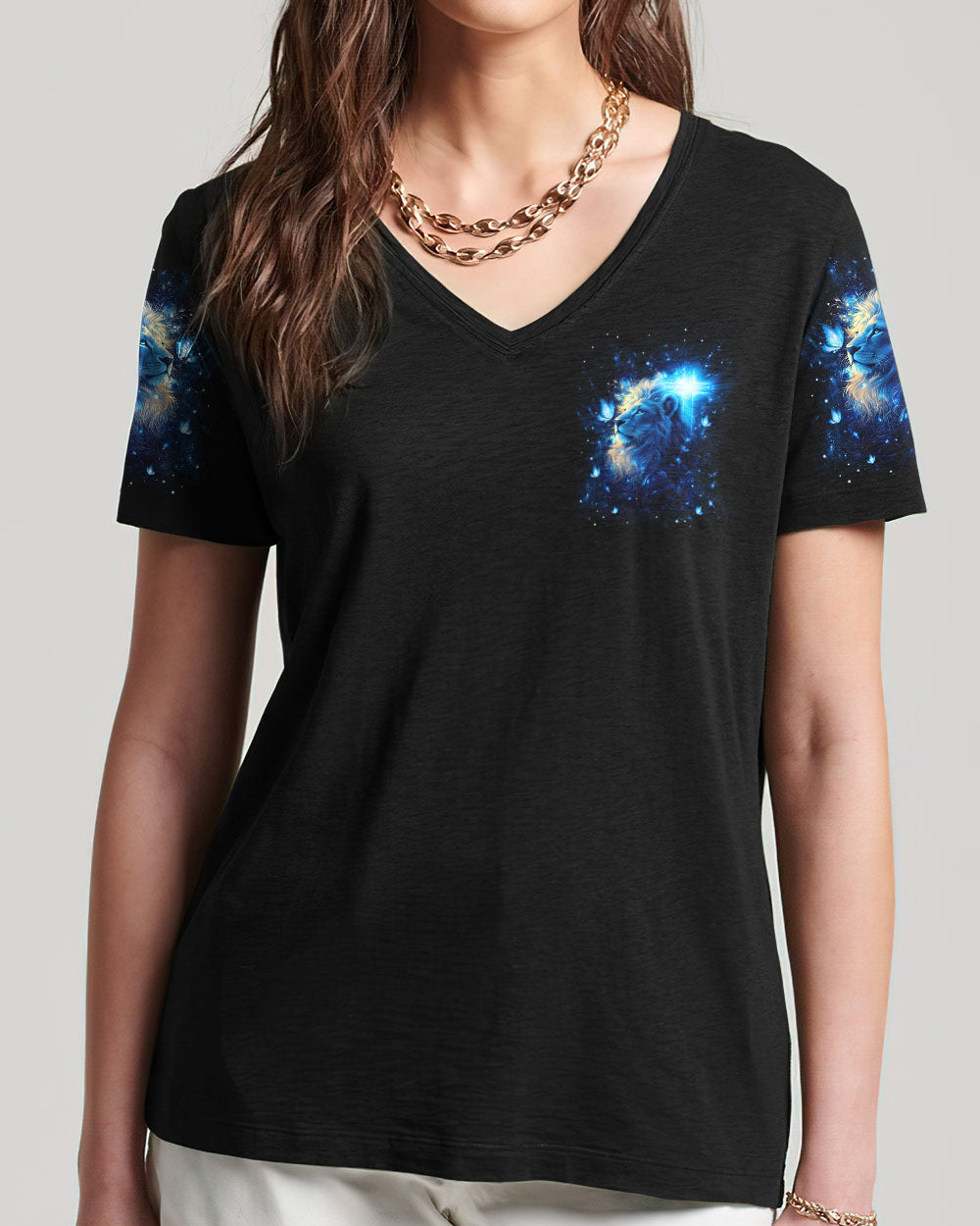 Way Maker Miracle Worker Cross Lion Women's All Over Print Shirt - Tlnt1006252