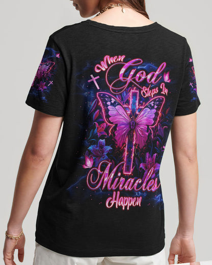 When God Steps In Miracles Happen Women's All Over Print Shirt - Tlnt1906251