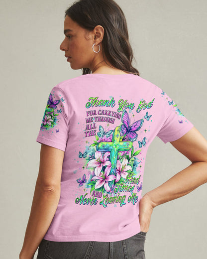 Thank You God For Carrying Me Lilies Women's All Over Print Shirt  - Tlnt2105252