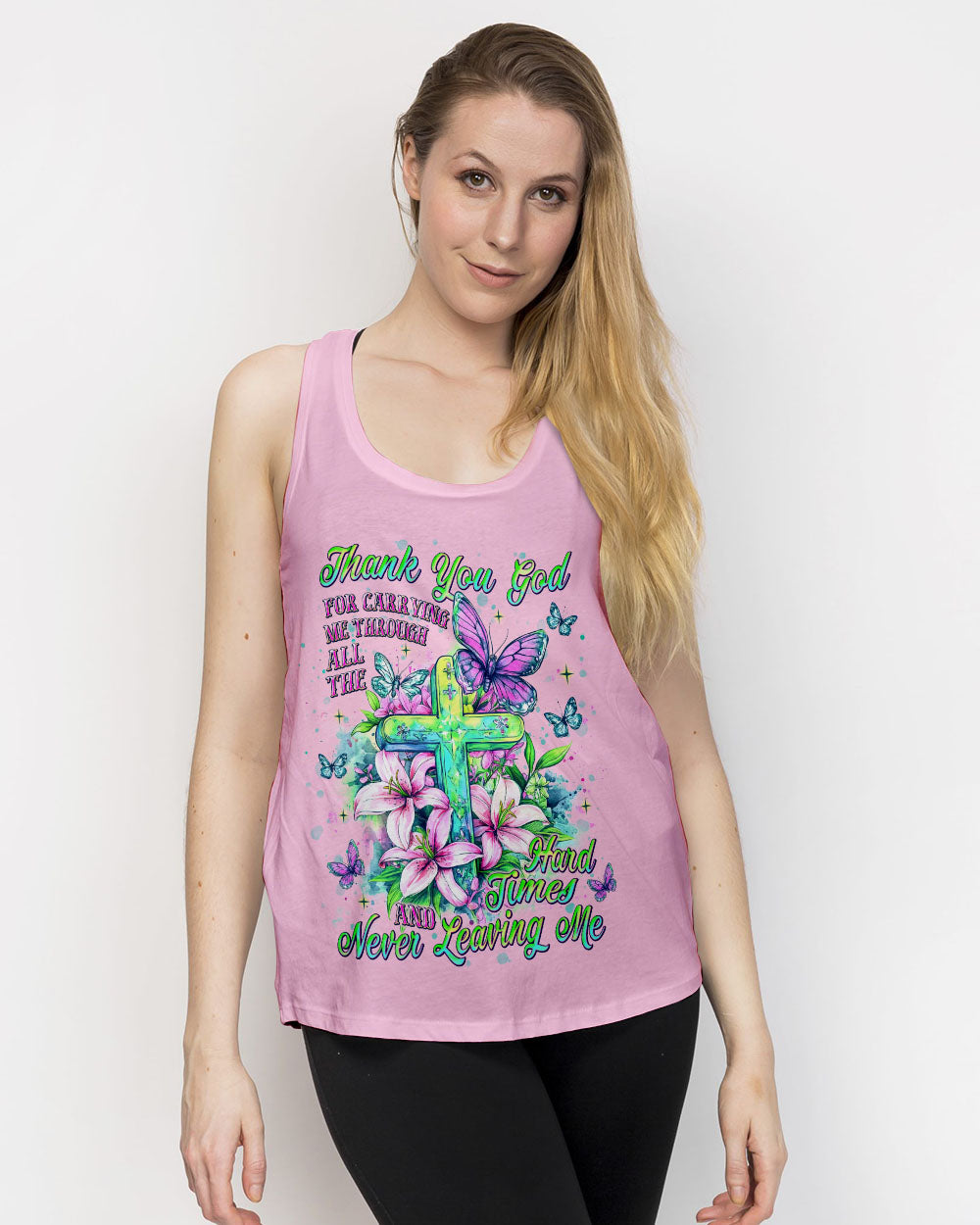 Thank You God For Carrying Me Lilies Women's All Over Print Shirt  - Tlnt2105252