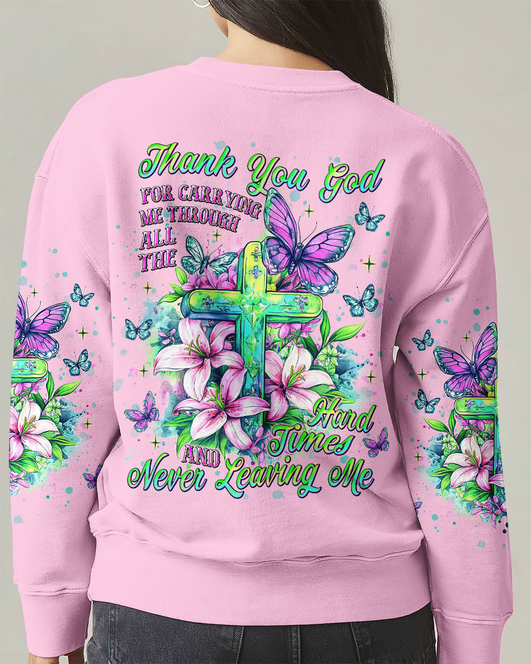 Thank You God For Carrying Me Lilies Women's All Over Print Shirt  - Tlnt2105252