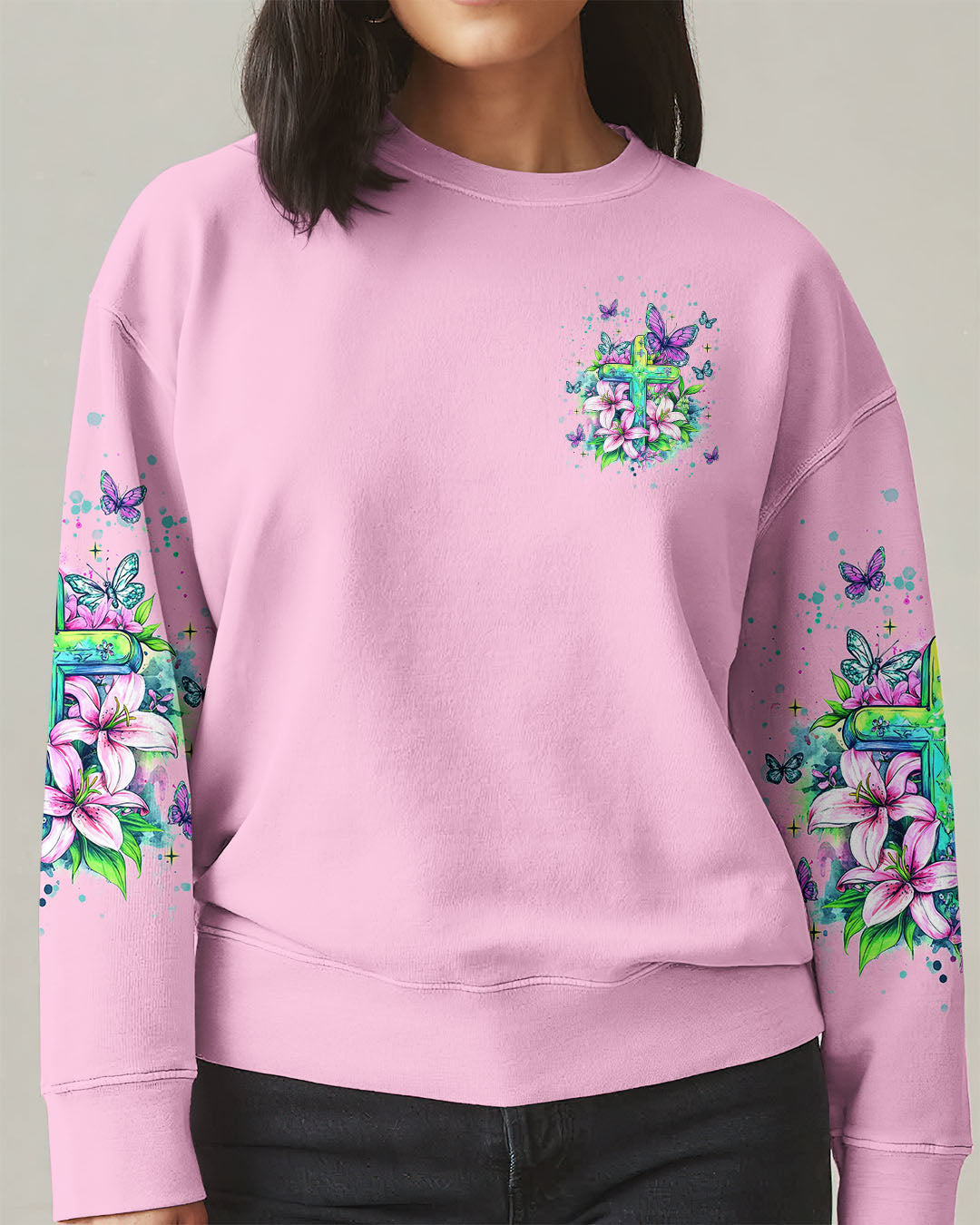 Thank You God For Carrying Me Lilies Women's All Over Print Shirt  - Tlnt2105252