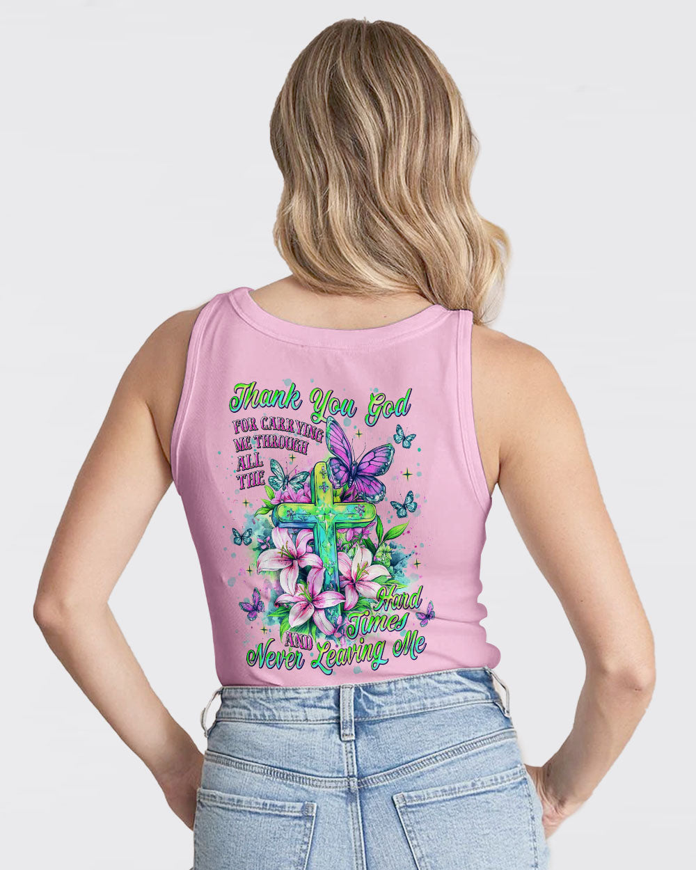 Thank You God For Carrying Me Lilies Women's All Over Print Shirt  - Tlnt2105252