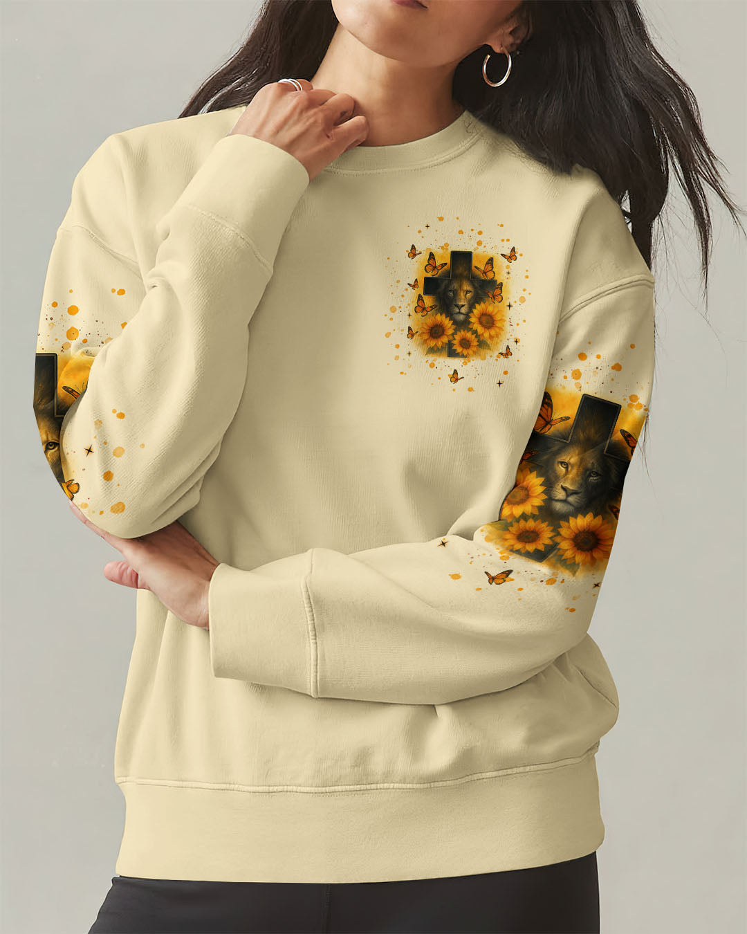 Way Maker Miracle Worker Cross Lion Sunflower Women's All Over Print Shirt   - Tlnt2805254