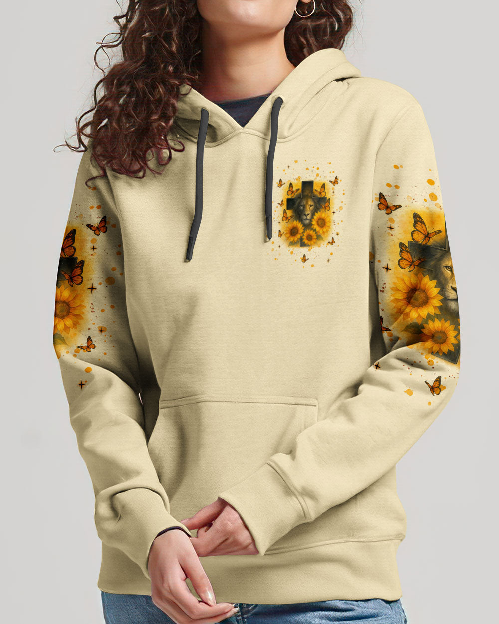 Way Maker Miracle Worker Cross Lion Sunflower Women's All Over Print Shirt   - Tlnt2805254