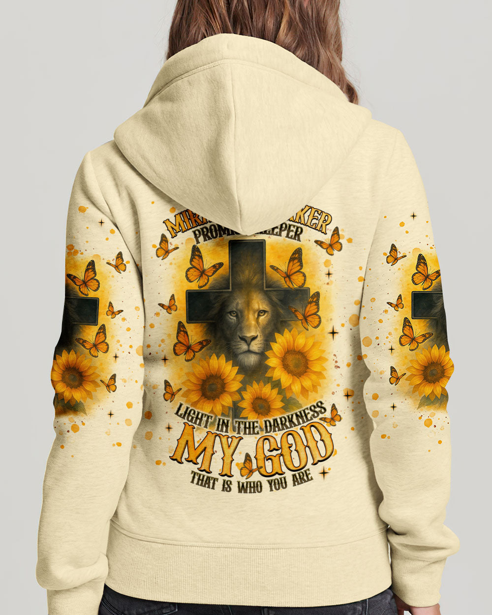 Way Maker Miracle Worker Cross Lion Sunflower Women's All Over Print Shirt   - Tlnt2805254