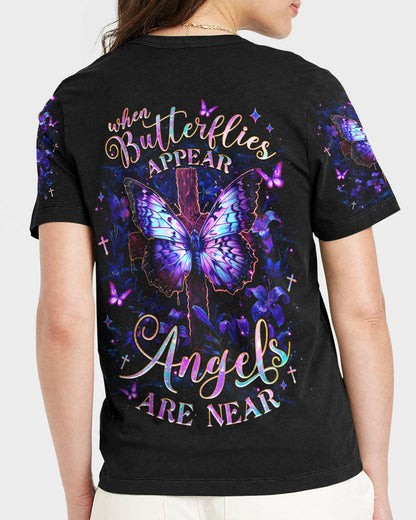 When Butterflies Appear Angels Are Near Women's All Over Print Shirt - Tlnz0906253
