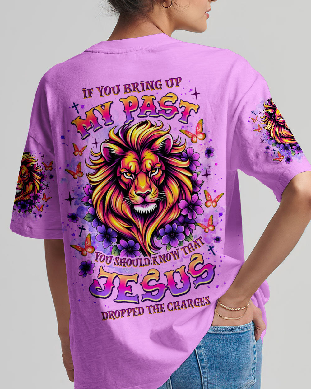 Jesus Dropped The Charges Lion Women's All Over Print Shirt  - Tlnz1106252