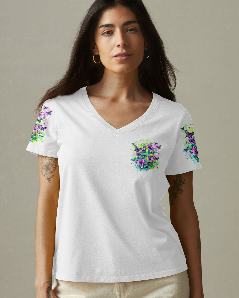 I Believe In God Lilies Women's All Over Print Shirt  - Tlnz2205253