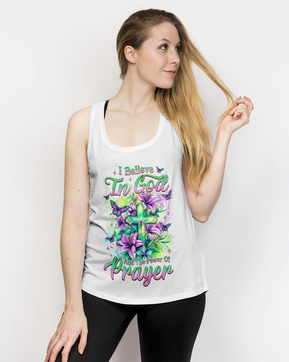 I Believe In God Lilies Women's All Over Print Shirt  - Tlnz2205253