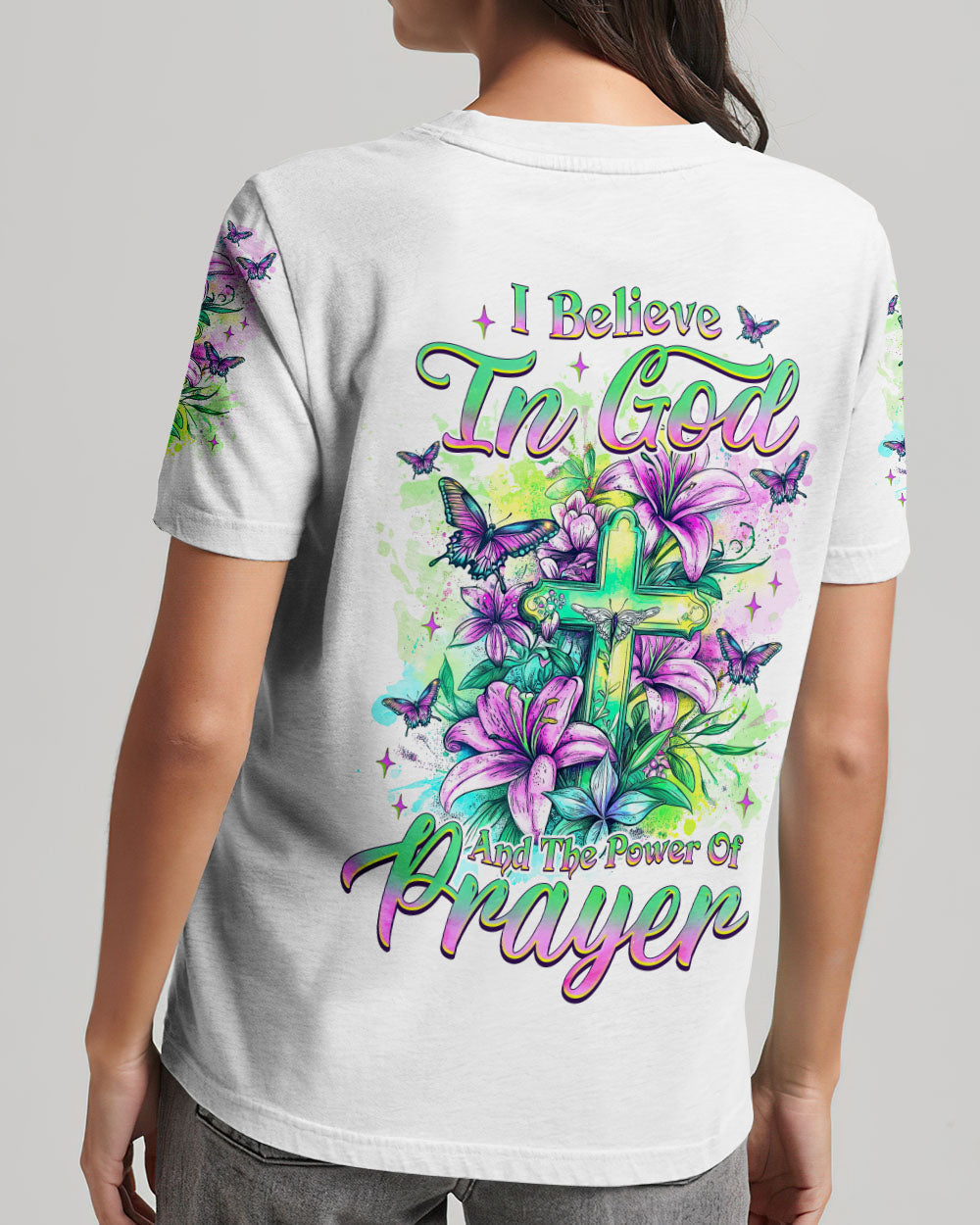 I Believe In God Lilies Women's All Over Print Shirt  - Tlnz2205253
