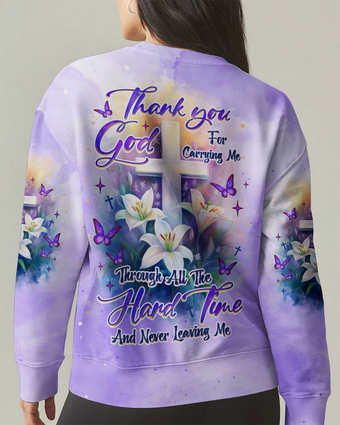 Thank You God For Carrying Me Lilies Women's All Over Print Shirt  - Tlnz3005254