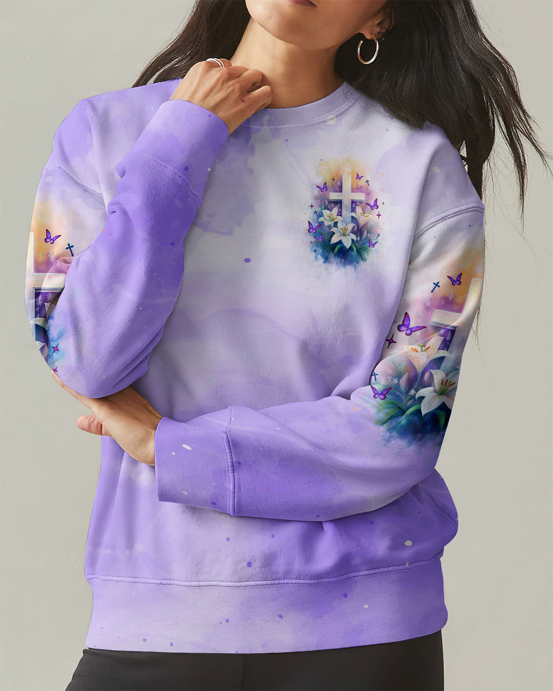 Thank You God For Carrying Me Lilies Women's All Over Print Shirt  - Tlnz3005254