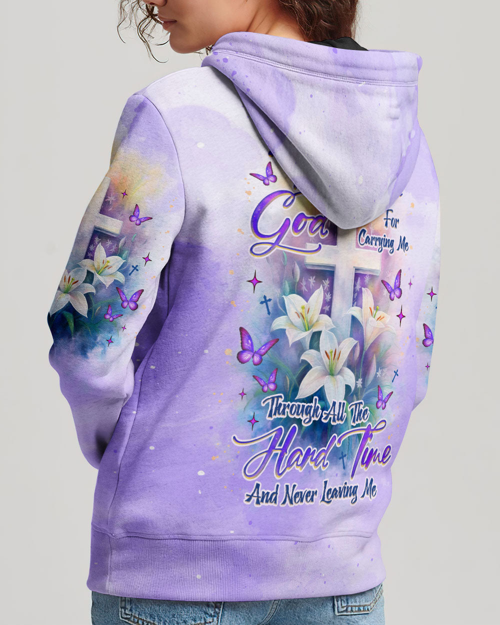 Thank You God For Carrying Me Lilies Women's All Over Print Shirt  - Tlnz3005254