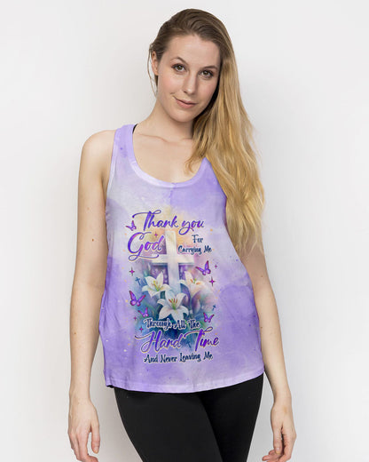 Thank You God For Carrying Me Lilies Women's All Over Print Shirt  - Tlnz3005254