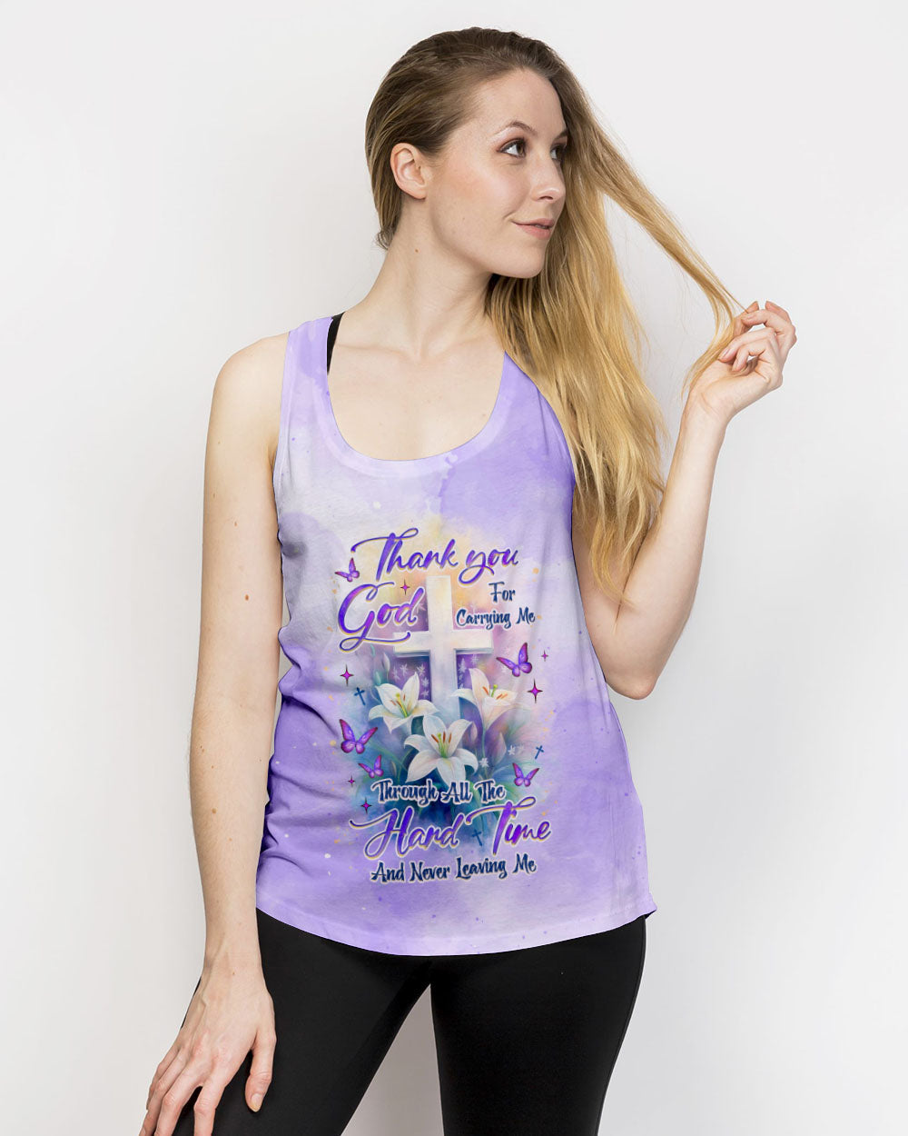 Thank You God For Carrying Me Lilies Women's All Over Print Shirt  - Tlnz3005254