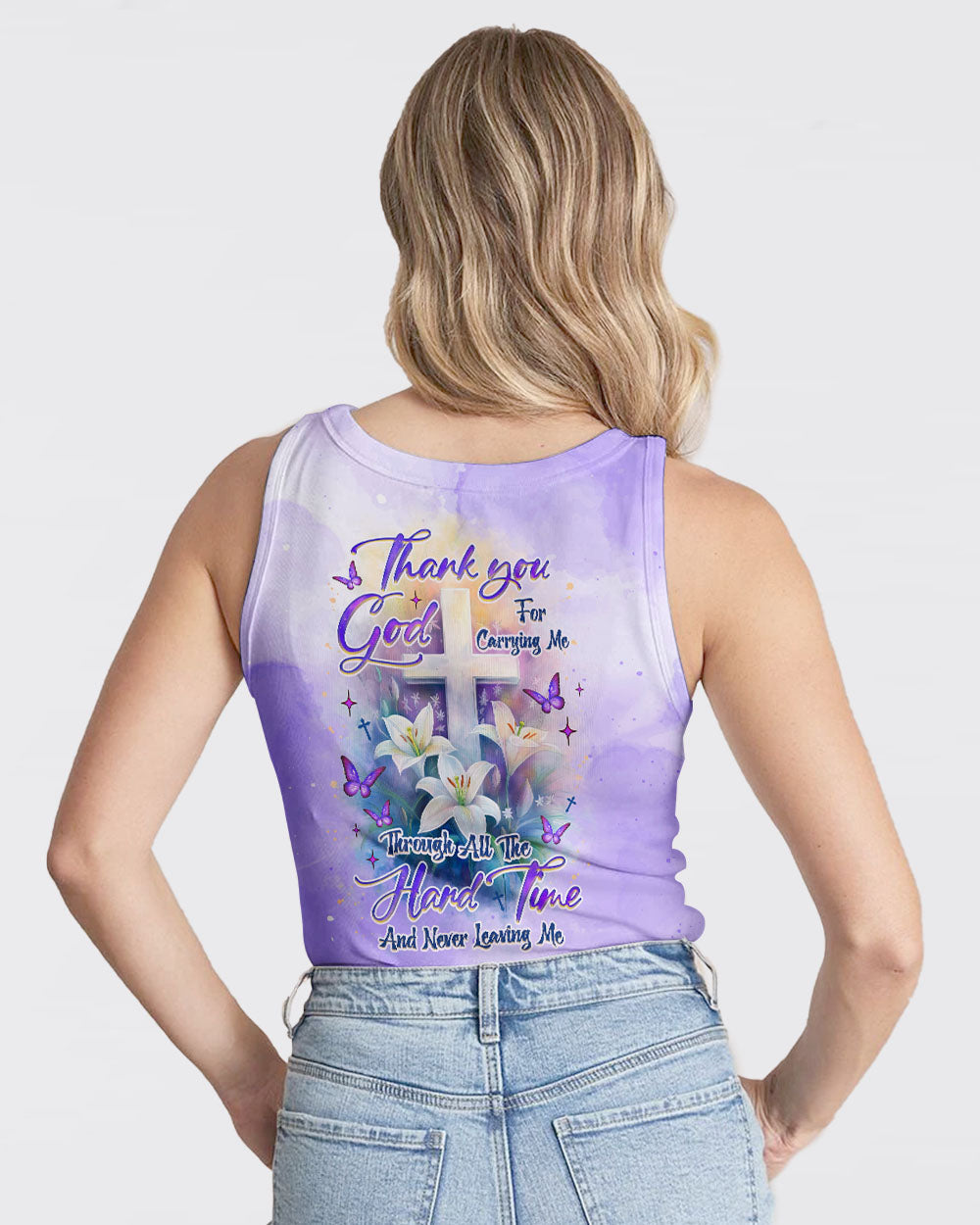 Thank You God For Carrying Me Lilies Women's All Over Print Shirt  - Tlnz3005254