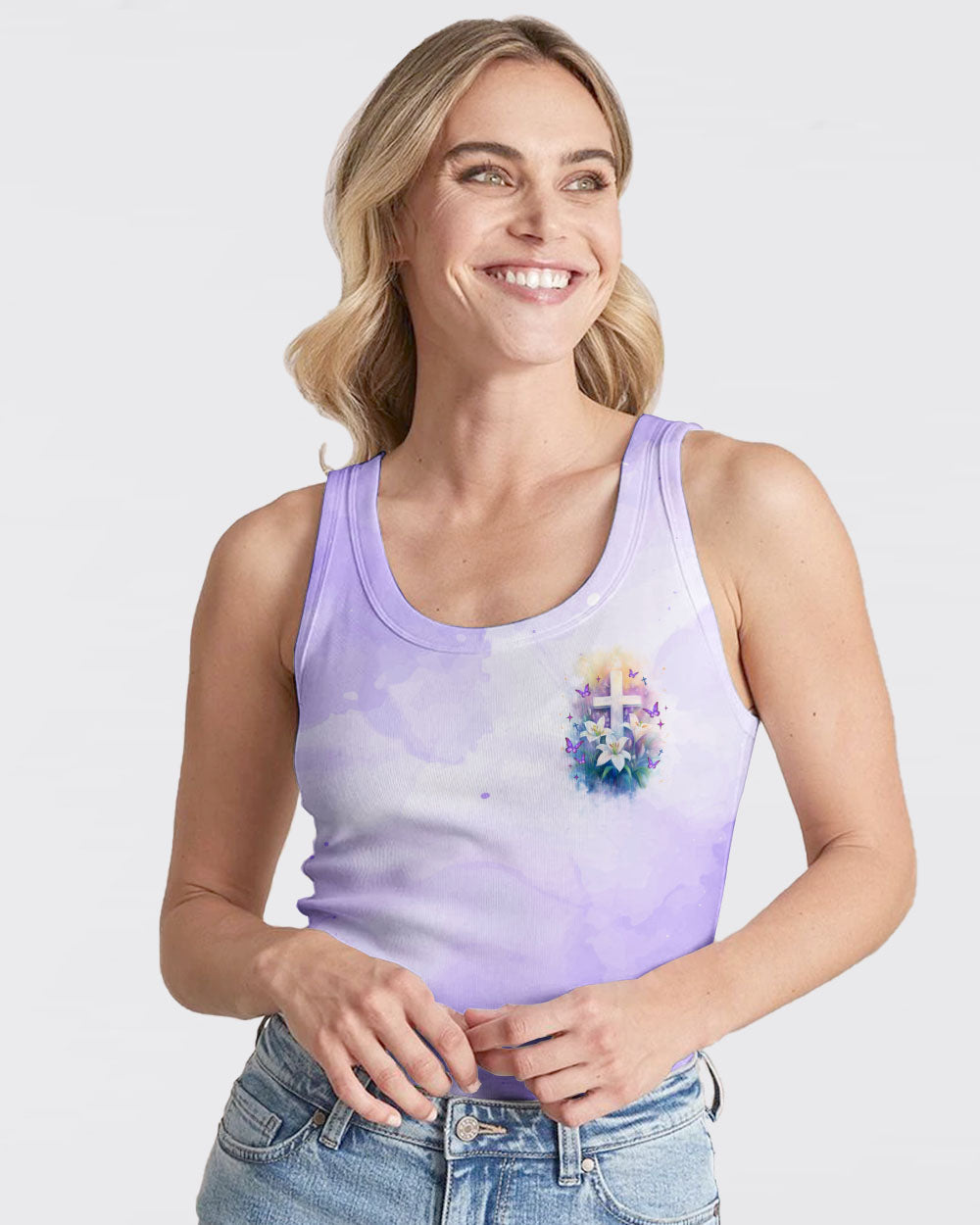 Thank You God For Carrying Me Lilies Women's All Over Print Shirt  - Tlnz3005254