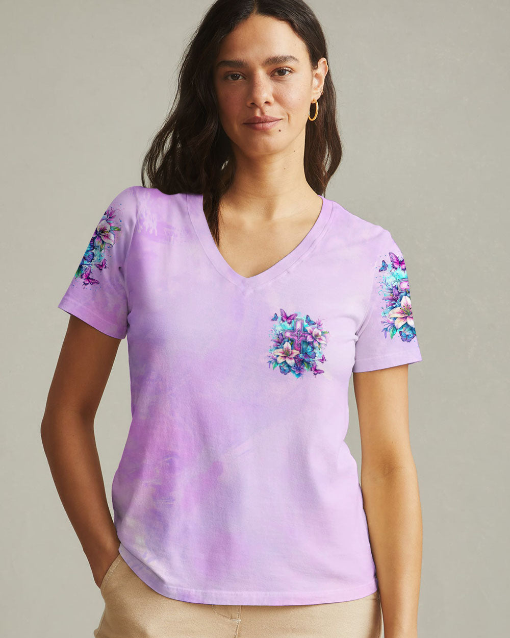 Way Maker Miracle Worker Cross Lilies Women's All Over Print Shirt   - Tltr0206254