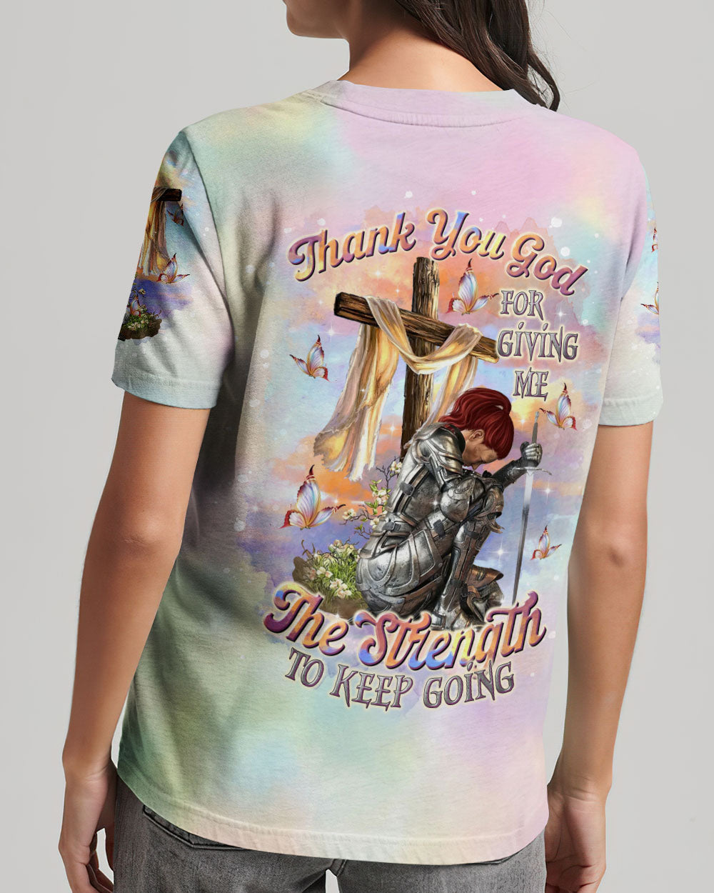 Thank You God Jesus Warrior Women's All Over Print Shirt    - Tltr0805253