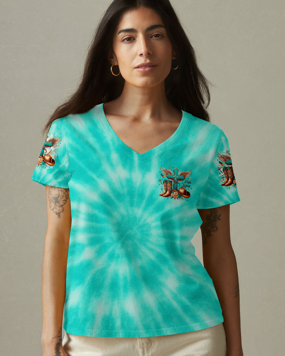 Just A Girl Who Loves Jesus Tie Dye Women's All Over Print Shirt  - Tltr1406252