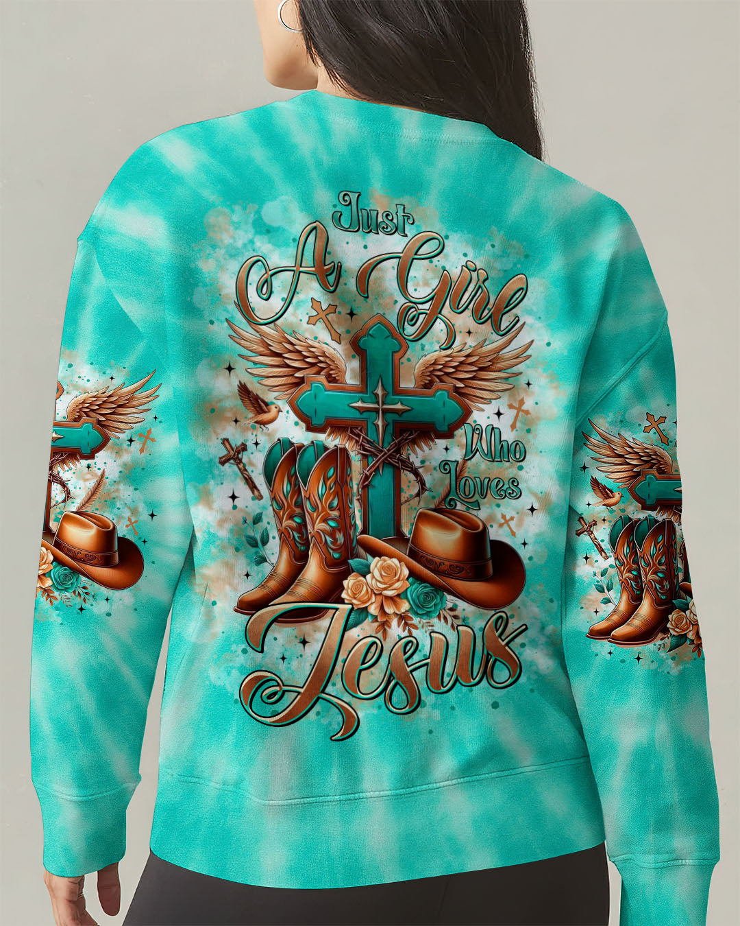 Just A Girl Who Loves Jesus Tie Dye Women's All Over Print Shirt  - Tltr1406252