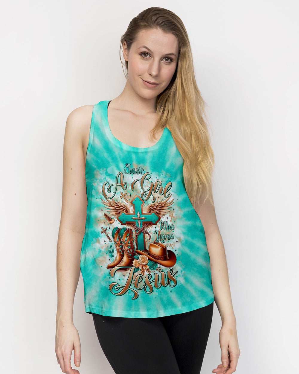Just A Girl Who Loves Jesus Tie Dye Women's All Over Print Shirt  - Tltr1406252