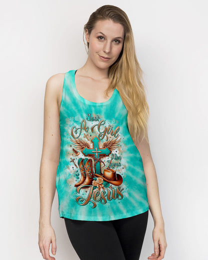 Just A Girl Who Loves Jesus Tie Dye Women's All Over Print Shirt  - Tltr1406252