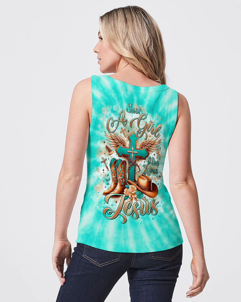 Just A Girl Who Loves Jesus Tie Dye Women's All Over Print Shirt  - Tltr1406252