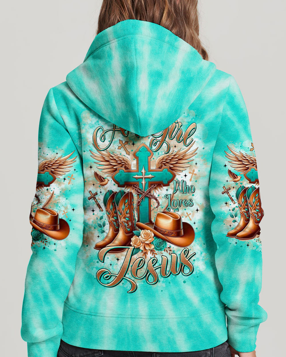 Just A Girl Who Loves Jesus Tie Dye Women's All Over Print Shirt  - Tltr1406252