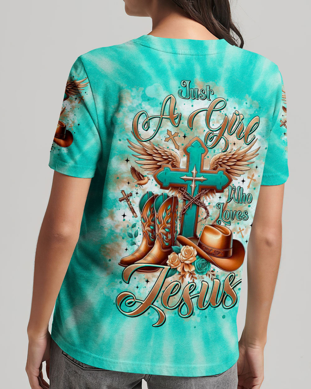 Just A Girl Who Loves Jesus Tie Dye Women's All Over Print Shirt  - Tltr1406252
