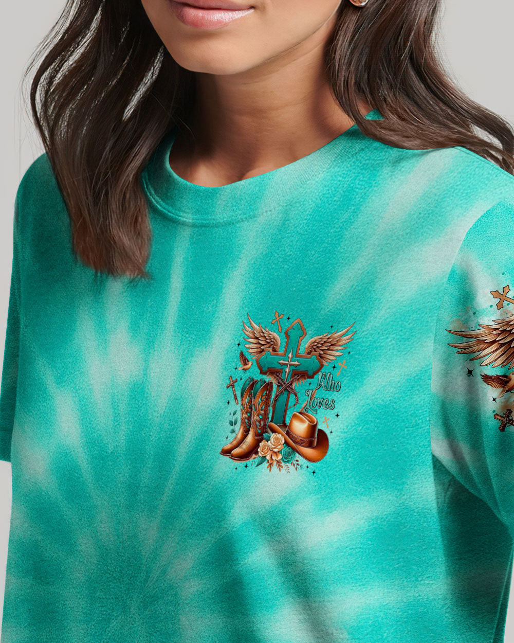Just A Girl Who Loves Jesus Tie Dye Women's All Over Print Shirt  - Tltr1406252