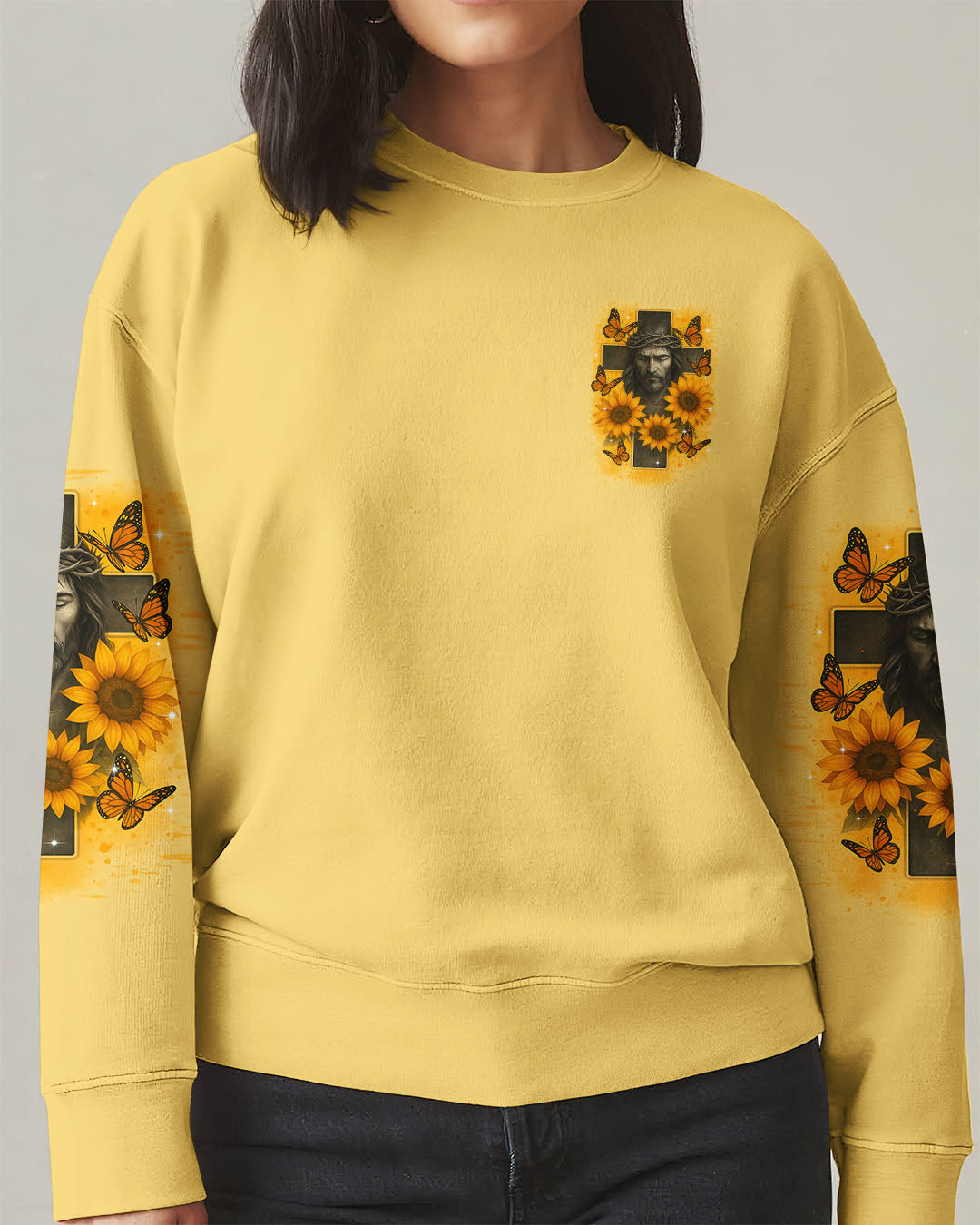 Jesus Is The Only Reason Cross Sunflower Women's All Over Print Shirt - Tltr1706252