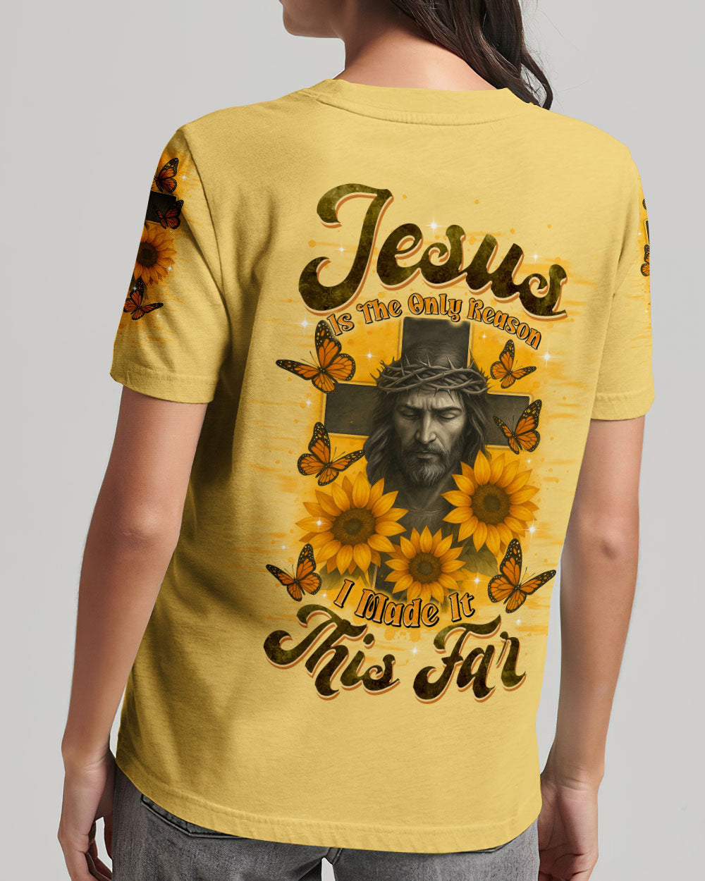Jesus Is The Only Reason Cross Sunflower Women's All Over Print Shirt - Tltr1706252