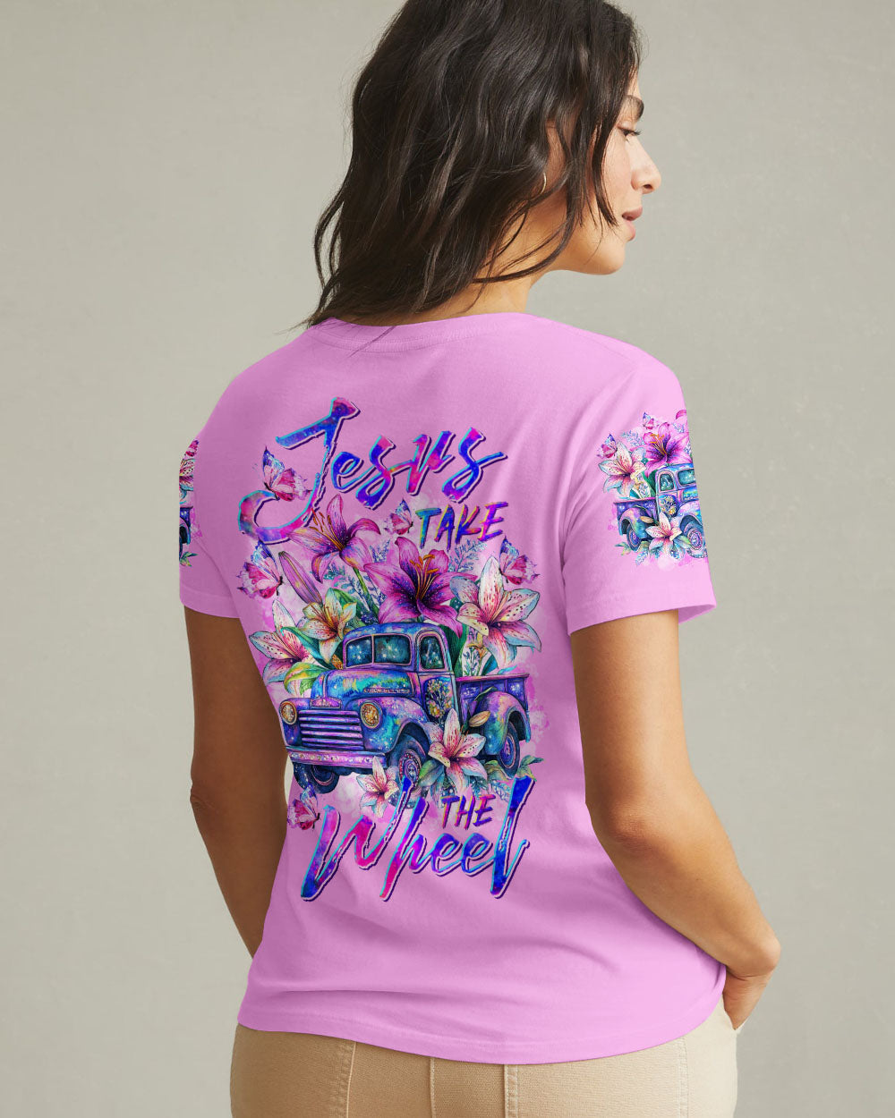 Jesus Take The Wheel Women's All Over Print Shirt   - Tltr2504253