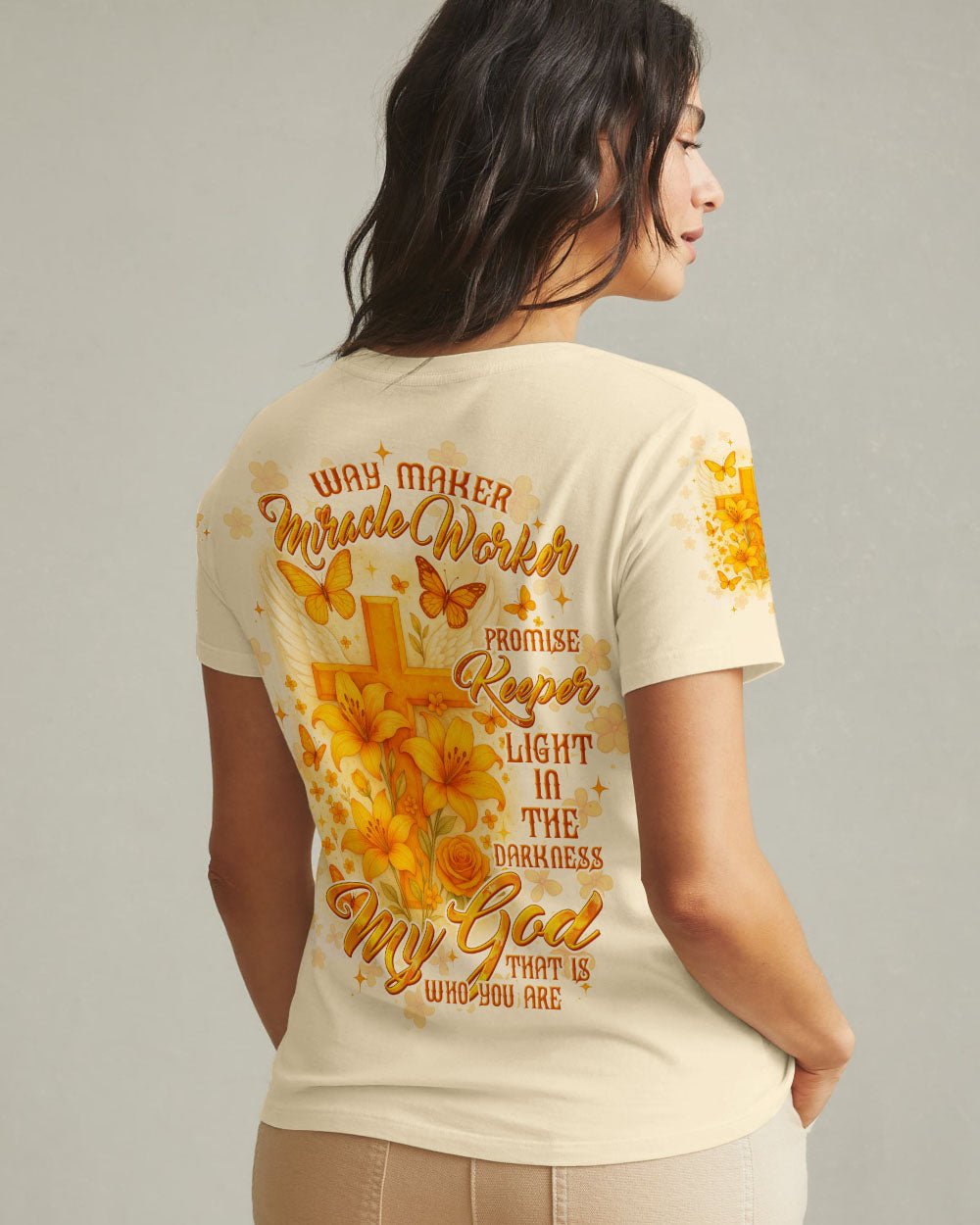 Way Maker Miracle Worker Cross Lilies Women's All Over Print Shirt - Tltw1006254